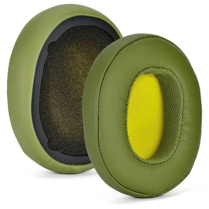 Set 2 bureti Edman pentru casti Skullcandy Crusher 3.0 / 2.0 / 360 / EVO / ANC, Hesh 3, Venue Wireless Over-Ear, Piele ecologica, Verde
