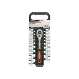 Cumpara ieftin Set clichet reversibil 3 8 cu 19 tubulare metrice Cr-V