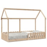 Gossi cadru pat tip casa pentru copii, 90x190 cm, lemn masiv de pin