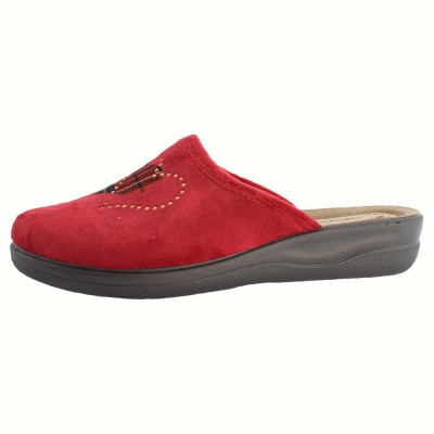 Papuci de casa dama, din textil, marca Inblu, CF35-016BORDO-05-89, rosu foto