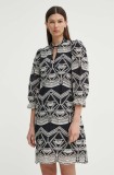 Bruuns Bazaar rochie din bumbac ArvensisBBAbami dress culoarea negru, mini, evazată, BBW3919