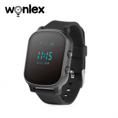 Ceas Smartwatch Pentru Copii Wonlex GW700-T58 cu Functie Telefon, Localizare GPS - Negru, Cartela SIM Cadou foto