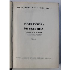 PRELEGERI DE ESTETICA , VOL. I de HEGEL , 1966
