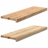 Cumpara ieftin Pervaz 2 buc lemn masiv de stejar netratat 80x30x2 cm