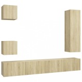 Cumpara ieftin Set de dulapuri TV, 5 piese, stejar sonoma, lemn prelucrat