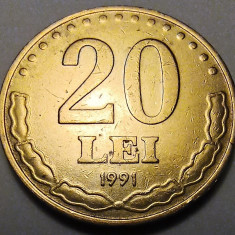 Monedă 20 lei 1991