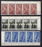 Romania 1942 - Lp 148 II - Un an Basarabia - straif de 5 timbre - MNH***