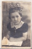 Bnk foto - Portret de fata - Foto Constantinescu Campulung Muscel, Alb-Negru, Romania 1900 - 1950, Portrete