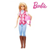 Păpușă Echitație, Mattel, Barbie Malibu, Vestă Detașabilă, Păr Blond