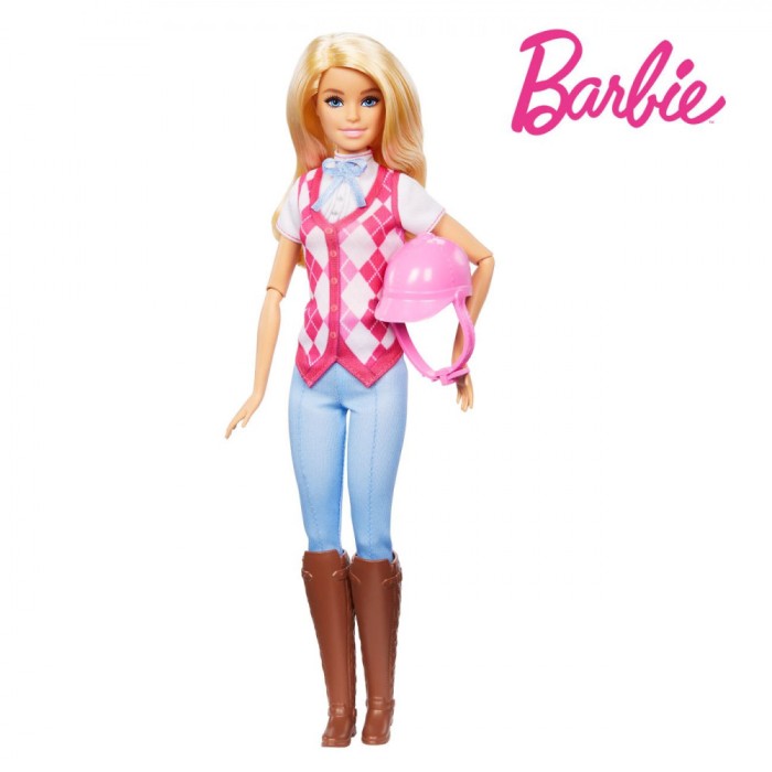 Păpușă Echitație, Mattel, Barbie Malibu, Vestă Detașabilă, Păr Blond