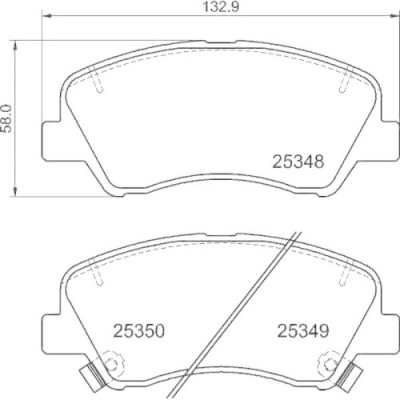 Placute frana Hyundai Bayon (Bc3) 05.21-, I20 2 (Gb Ib) 11.14-08.21, I20 2 Hatchback Van (Gb Ib) 11.14-, I20 3 (Bc3 Bi3) 08.20-, Solaris Sedan (Hcr H foto