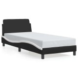 Cumpara ieftin Cadru de pat, Dover, negru si alb, 90x200 cm piele ecologica