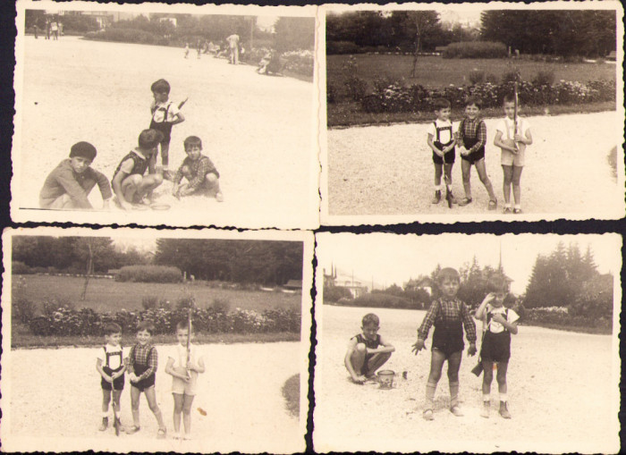 HST M527 Lot 4 poze copii cu jucării București 1942