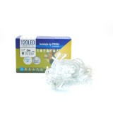 Instalatie Craciun eMazing, Tip Perdea, 2 m x 1 m, 120 LED-uri, Prelungitor 1.5 m, 8 Jocuri de Lumini, Interconectabila, Fir transparent, Interior/Ext