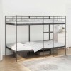 VidaXL Pat supraetajat fără saltea negru 107x203 cm oțel 42000325