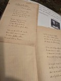 Manuscris pe trei pagini al poeziei &quot;Cantec pentru Lydia&quot;