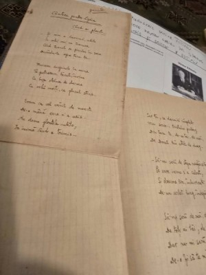 Manuscris pe trei pagini al poeziei &amp;quot;Cantec pentru Lydia&amp;quot; foto