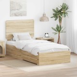 Cumpara ieftin Cadru de pat cu sertar Stejar Sonoma 75 x 190 cm Lemn prelucrat