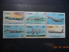 1988 Cuba Mi 3184 - 3189 Aviatie** Serie completa. foto
