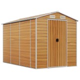 Cumpara ieftin Sopron de gradina, maro deschis, 191x300x198 cm, otel galvanizat