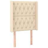 Cumpara ieftin Tablie de pat cu aripioare, crem, 83x16x118/128 cm, textil