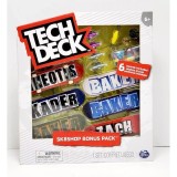 Set 6 mini placi skateboard, Tech Deck, Bonus Pack, Baker, Spin Master