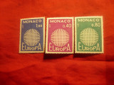 Serie Europa CEPT 1970 Monaco , 3 valori, Nestampilat