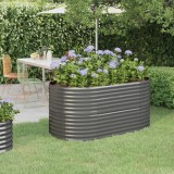 VidaXL Strat &icirc;nălțat grădină gri 152x80x68cm oțel vopsit electrostatic