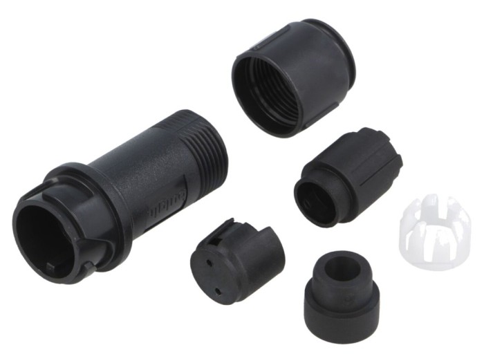 Conector circular 2 pini, IP68, pe cablu