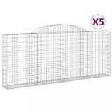Cumpara ieftin Cosuri gabion arcuite 5 buc, 300x30x120/140 cm, fier galvanizat