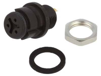 Conector circular 3 pini IP67, mamă foto