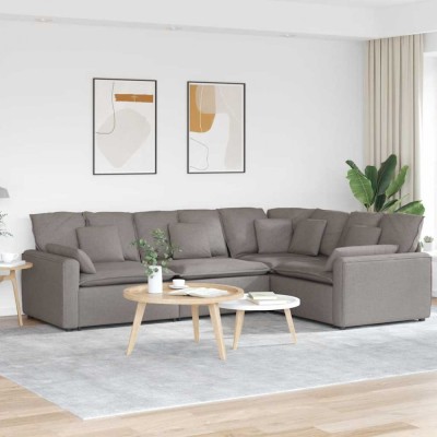vidaXL Canapea modulară cu perne, gri taupe, textil foto