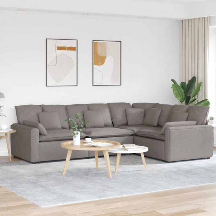 vidaXL Canapea modulară cu perne, gri taupe, textil