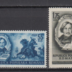 ROMANIA 1952 LP 295 CENTENARUL MORTII LUI N.V.GOGOL SERIE MNH