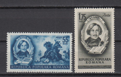 ROMANIA 1952 LP 295 CENTENARUL MORTII LUI N.V.GOGOL SERIE MNH foto