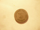 Moneda 5 pfennig 1875 Germania Imperiu ,litera B cal. Buna ,metal alb, Europa