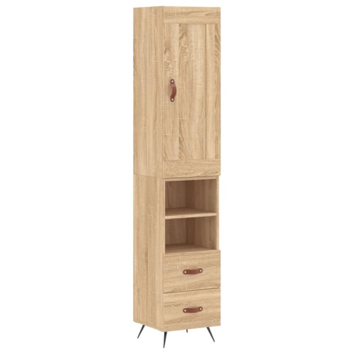 Dulap inalt, stejar sonoma, 34,5x34x180 cm, lemn prelucrat