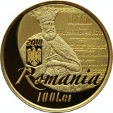 100 LEI 2018 - MONEDA AUR - 330 ANI DE LA TIPARIREA BIBLIEI DE LA BUCURESTI