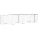 Cumpara ieftin Cotet pui cu acoperis gri deschis 403x98x90 cm otel galvanizat