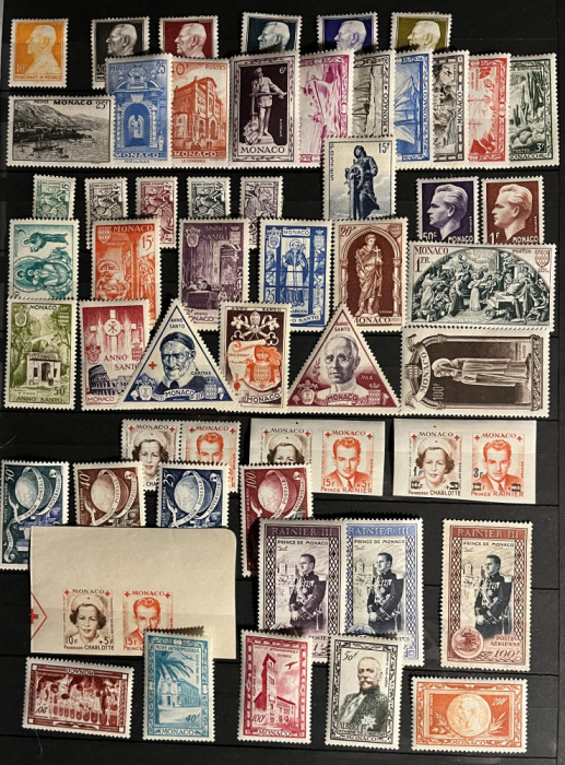 lot Monaco 1949-1951 neobliterate