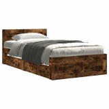 Cumpara ieftin Cadru de pat cu tablie stejar fumuriu 75x190 cm lemn prelucrat