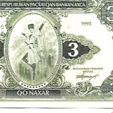 X. RARR : COPIE REPUBLICA CECENA ICHKERIA - 3 NAXAR 1995 - UNC / CEA DIN SCAN