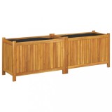 Cumpara ieftin Jardiniera de gradina cu captuseala 153x38,5x50 cm, lemn acacia