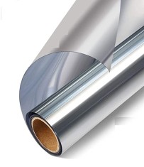 Folie Autoadeziva Pentru Geam cu Protectie Solara UV si Efect de Oglinda, Silver, Calitate Premium, Dimensiune 200 x 70 cm CBD CORAL BEST DEALS 200 cm