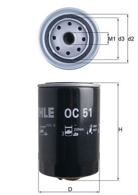 MAHLE OC 51 Filtru ulei foto