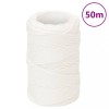 Gossi franghie de barca, alb complet, 2 mm, 50 m, polipropilena