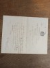 DOCUMENT SEMNAT OLOGRAF DE DIMITRIE STURDZA, 1887