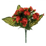 Buchet Flori Artificiale, Trandafiri, &Icirc;nălțime 31 cm, Culoare Roșu, Material Plastic, Oem