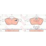 Set placute frana Trw GDB1476, parte montare : Punte fata