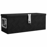 Cumpara ieftin Cutie de depozitare, negru, 60x23,5x23 cm, aluminiu